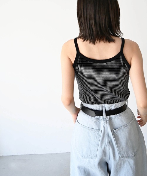 CANAL JEAN（キャナルジーン）の「El mar　細ボーダーキャミソール（キャミソール・レディース・ブラック/アイボリー・ONE SIZE）」の9枚目の写真