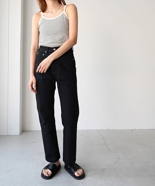 CANAL JEAN（キャナルジーン）の「El mar　細ボーダーキャミソール（キャミソール・レディース・ブラック/アイボリー・ONE SIZE）」の4枚目の写真