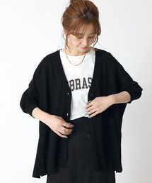 B.C STOCK | ハイツイストコットン ポンチョVカーディガン(ニット/セーター)