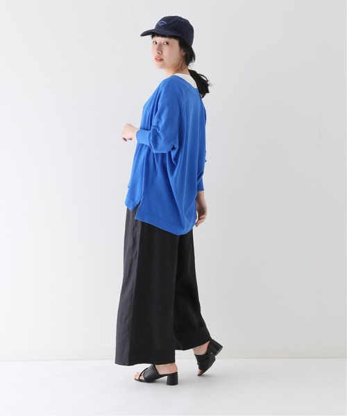 B.C STOCK(ベーセーストック)の「ハイツイストコットン ポンチョVカーディガン(ニット/セーター・レディース・ブラック/ブルー系その他/ピンク/ベージュ・FREE)」の10枚目の写真