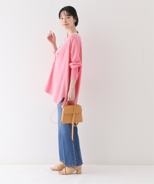 B.C STOCK(ベーセーストック)の「ハイツイストコットン ポンチョVカーディガン(ニット/セーター・レディース・ブラック/ブルー系その他/ピンク/ベージュ・FREE)」の12枚目の写真