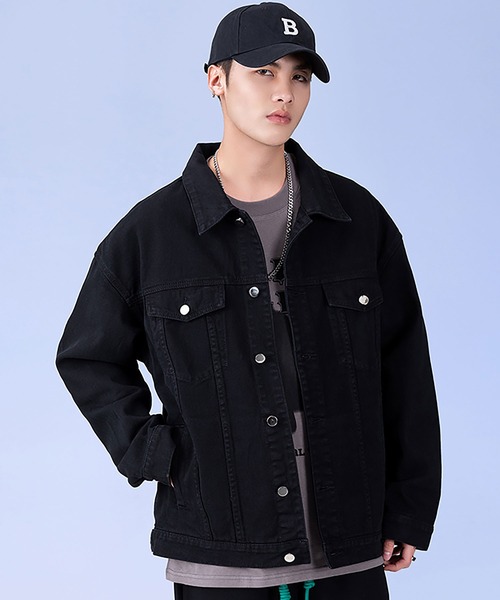 INTERPLAY(インタープレイ)の「【INTERPLAY】ベーシックカラールーズツイルジャケット(デニムジャケット・メンズ・ブルー/ブラック/ホワイト/グリーン・FREE)」の8枚目の写真