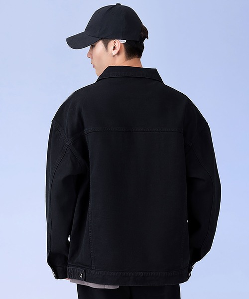 INTERPLAY(インタープレイ)の「【INTERPLAY】ベーシックカラールーズツイルジャケット(デニムジャケット・メンズ・ブルー/ブラック/ホワイト/グリーン・FREE)」の9枚目の写真