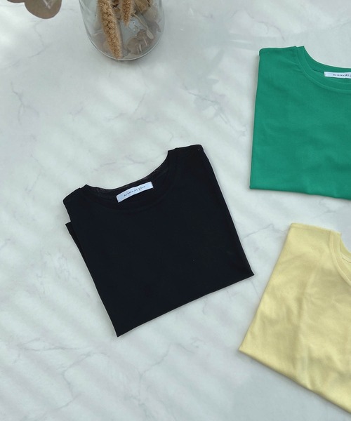 AS KNOW AS plus（アズノゥアズプラス）の「●パワーメッシュカラーTシャツ（Tシャツ/カットソー・レディース・キナリ/ブラック/グリーン/レモンイエロー/ライトピンク・FREE）」の12枚目の写真