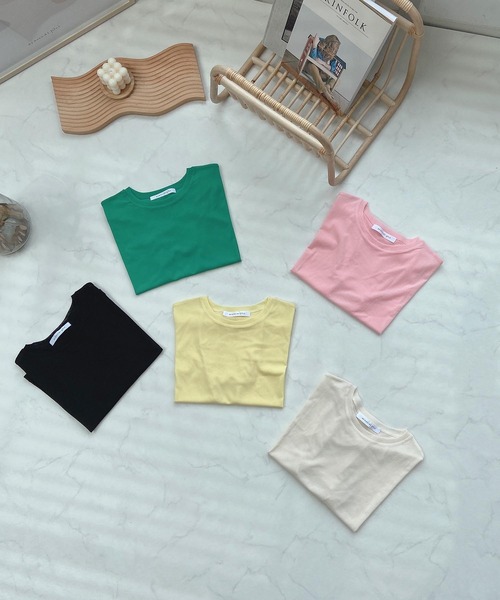 AS KNOW AS plus（アズノゥアズプラス）の「●パワーメッシュカラーTシャツ（Tシャツ/カットソー・レディース・キナリ/ブラック/グリーン/レモンイエロー/ライトピンク・FREE）」の6枚目の写真