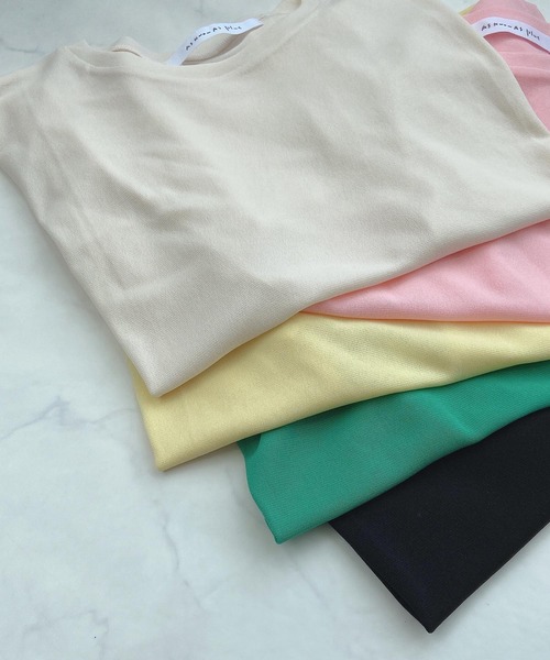AS KNOW AS plus（アズノゥアズプラス）の「●パワーメッシュカラーTシャツ（Tシャツ/カットソー・レディース・キナリ/ブラック/グリーン/レモンイエロー/ライトピンク・FREE）」の15枚目の写真