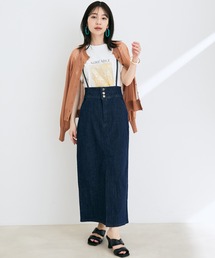 【Lee別注】サスペンダー付きデニムタイトスカート