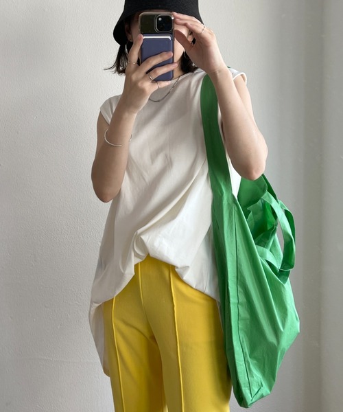 wee9s（ウィークス）の「2way wide shoulder tote bag / ツーウェイワイドショルダートートバッグ（トートバッグ・レディース・ブラック/パープル/グリーン/アイボリー・FREE）」の13枚目の写真