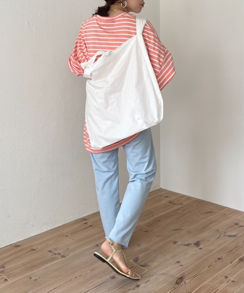 wee9s（ウィークス）の「2way wide shoulder tote bag / ツーウェイワイドショルダートートバッグ（トートバッグ・レディース・ブラック/パープル/グリーン/アイボリー・FREE）」の19枚目の写真