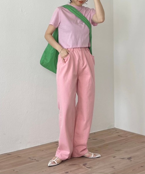 wee9s（ウィークス）の「2way wide shoulder tote bag / ツーウェイワイドショルダートートバッグ（トートバッグ・レディース・ブラック/パープル/グリーン/アイボリー・FREE）」の20枚目の写真