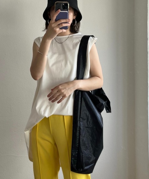 wee9s（ウィークス）の「2way wide shoulder tote bag / ツーウェイワイドショルダートートバッグ（トートバッグ・レディース・ブラック/パープル/グリーン/アイボリー・FREE）」の22枚目の写真
