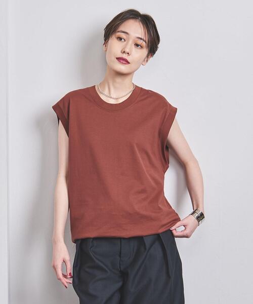 UNITED ARROWS(ユナイテッドアローズ)の「【WEB限定】<UNITED ARROWS>C ノースリーブ カットソー(Tシャツ/カットソー・レディース・ダークグレー/ブラウン/ピンク/ホワイト・FREE)」の4枚目の写真
