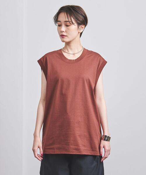 UNITED ARROWS(ユナイテッドアローズ)の「【WEB限定】<UNITED ARROWS>C ノースリーブ カットソー(Tシャツ/カットソー・レディース・ダークグレー/ブラウン/ピンク/ホワイト・FREE)」の5枚目の写真