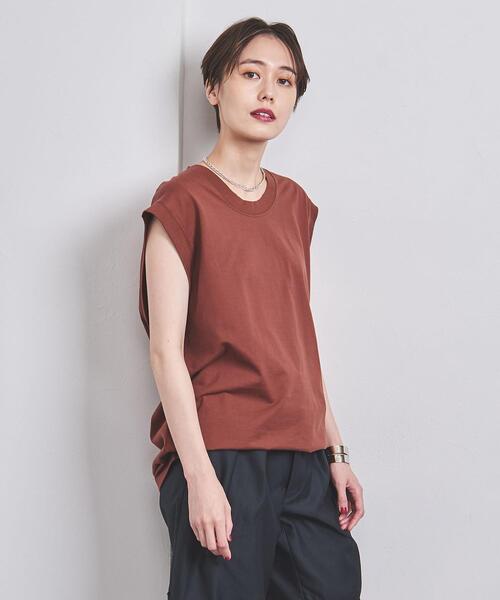 UNITED ARROWS(ユナイテッドアローズ)の「【WEB限定】<UNITED ARROWS>C ノースリーブ カットソー(Tシャツ/カットソー・レディース・ダークグレー/ブラウン/ピンク/ホワイト・FREE)」の8枚目の写真