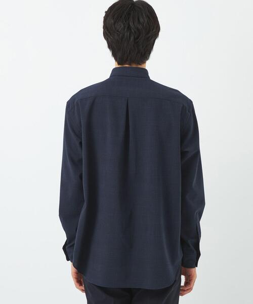 green label relaxing（グリーンレーベルリラクシング）の「A+ TW/PU サッカー リラックス シャツ -ウォッシャブル・ストレッチ・防シワ-（シャツ/ブラウス・メンズ・モカ/ネイビー/ダークグレー・L/M/S/XL）」の6枚目の写真