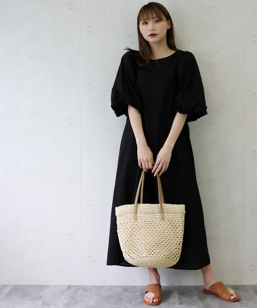 Per sist ence(パーシエンス)の「Per sist ence/パーシエンス ローンバルーン袖ワンピース(ワンピース・レディース・ブラック/ブラウン/オフホワイト・FREE)」の3枚目の写真