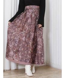 MERCURYDUO | オーガンジーフラワーリバーシブルフレアスカート(スカート)