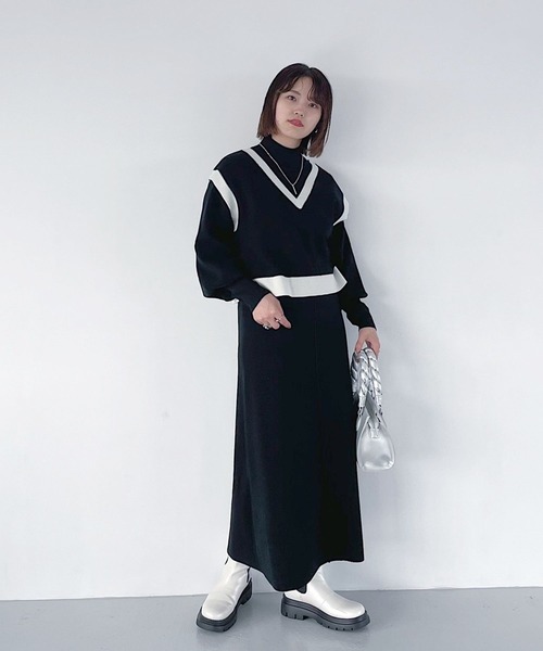 PAGEBOY(ページボーイ)の「WEB限定アイテム / マルチWAYニットワンピース(ワンピース・レディース・ブラック/ブラウン/ブルー・FREE)」の6枚目の写真