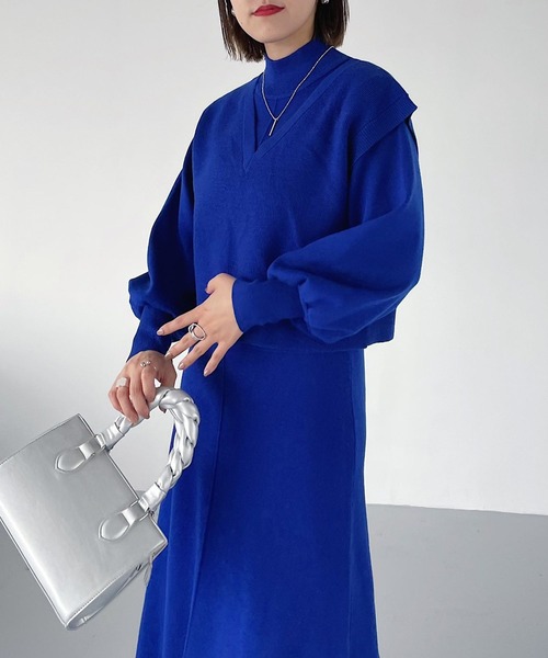 PAGEBOY(ページボーイ)の「WEB限定アイテム / マルチWAYニットワンピース(ワンピース・レディース・ブラック/ブラウン/ブルー・FREE)」の16枚目の写真