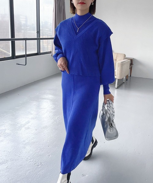 PAGEBOY(ページボーイ)の「WEB限定アイテム / マルチWAYニットワンピース(ワンピース・レディース・ブラック/ブラウン/ブルー・FREE)」の20枚目の写真