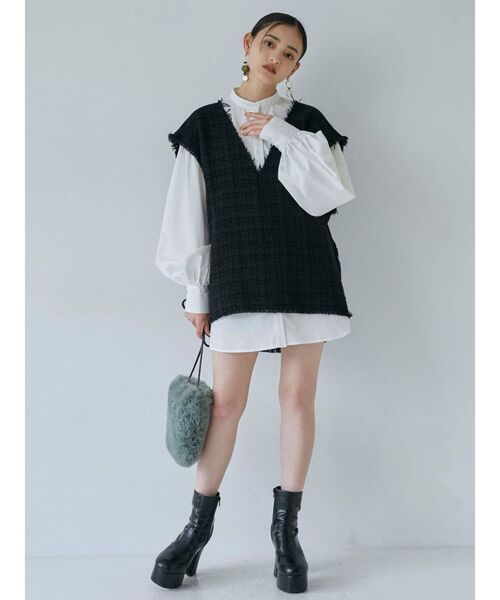 MURUA（ムルーア）の「カーブステッチミドルブーツ（ブーツ・レディース・ブラック/モカ・35/36/37）」の9枚目の写真