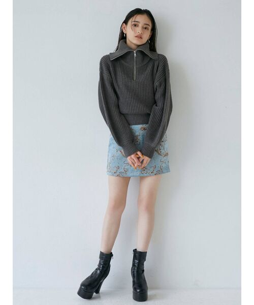 MURUA（ムルーア）の「カーブステッチミドルブーツ（ブーツ・レディース・ブラック/モカ・35/36/37）」の19枚目の写真