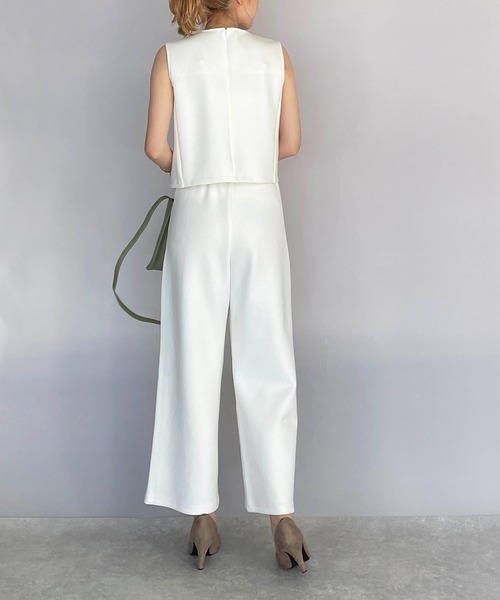 PICCIN PERLA（ピッチンペルラ）の「ダンボールニットワイドパンツ（セットアップ可能）（その他パンツ・レディース・ブラック/オフホワイト・M）」の12枚目の写真