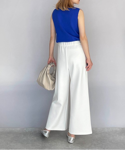 PICCIN PERLA（ピッチンペルラ）の「ダンボールニットワイドパンツ（セットアップ可能）（その他パンツ・レディース・ブラック/オフホワイト・M）」の8枚目の写真