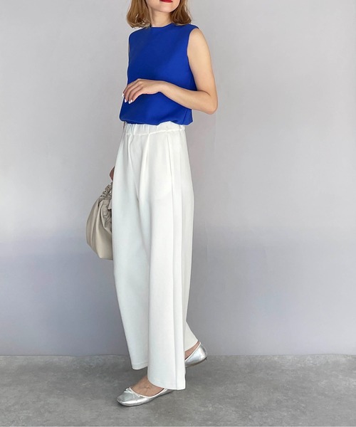 PICCIN PERLA（ピッチンペルラ）の「ダンボールニットワイドパンツ（セットアップ可能）（その他パンツ・レディース・ブラック/オフホワイト・M）」の7枚目の写真