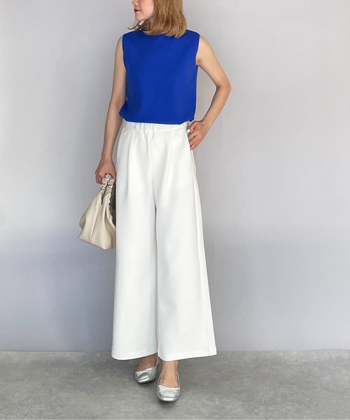 PICCIN PERLA（ピッチンペルラ）の「ダンボールニットワイドパンツ（セットアップ可能）（その他パンツ・レディース・ブラック/オフホワイト・M）」の6枚目の写真