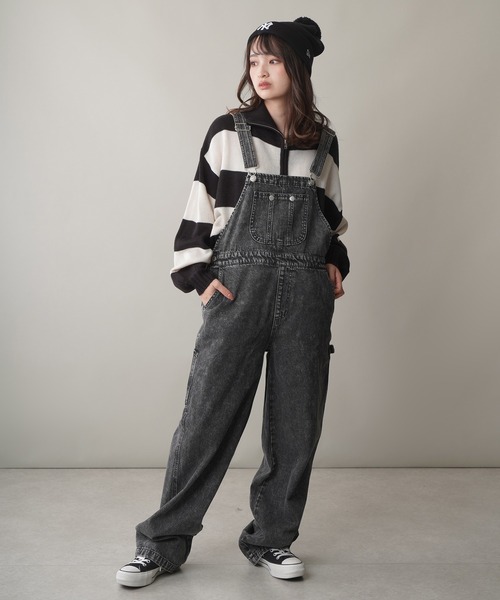 SPINNS（スピンズ）の「【ゆったりシルエット】デニムワイドオーバーオール（サロペット/オーバーオール・レディース・ブルー/ブルー系/オフホワイト/ブラック系・ONESIZE）」の14枚目の写真