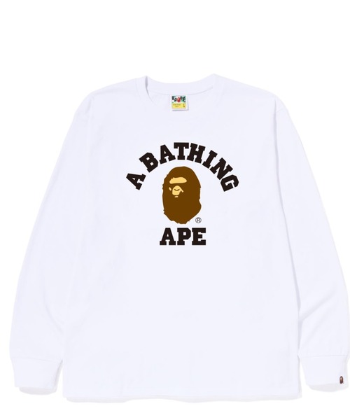 A BATHING APE(アベイシングエイプ)の「COLLEGE L/S TEE M(Tシャツ/カットソー・メンズ・ブラック/ホワイト/ベージュ/ネイビー・LARGE/MEDIUM/SMALL/X-LARGE/XX-LARGE/XXX-LARGE)」の1枚目の写真