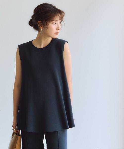 肩ﾀｯｸﾉｰｽﾘｰﾌﾞﾆｯﾄﾄｯﾌﾟｽ