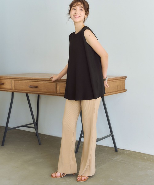 肩ﾀｯｸﾉｰｽﾘｰﾌﾞﾆｯﾄﾄｯﾌﾟｽ