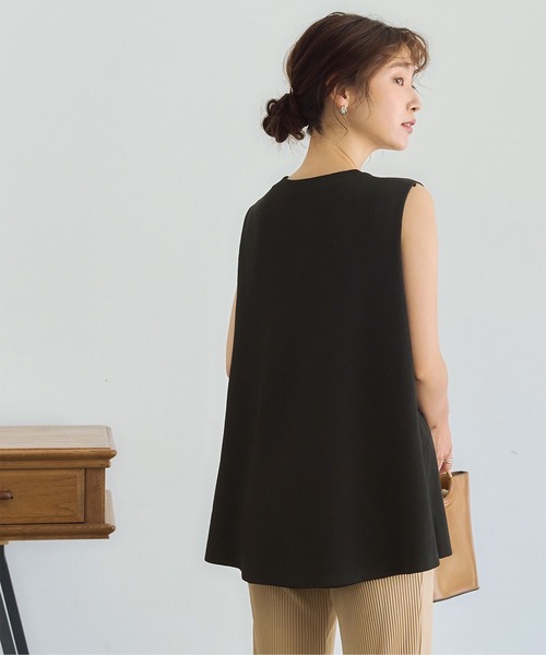 肩ﾀｯｸﾉｰｽﾘｰﾌﾞﾆｯﾄﾄｯﾌﾟｽ