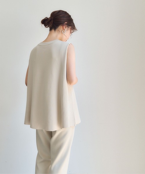 肩ﾀｯｸﾉｰｽﾘｰﾌﾞﾆｯﾄﾄｯﾌﾟｽ