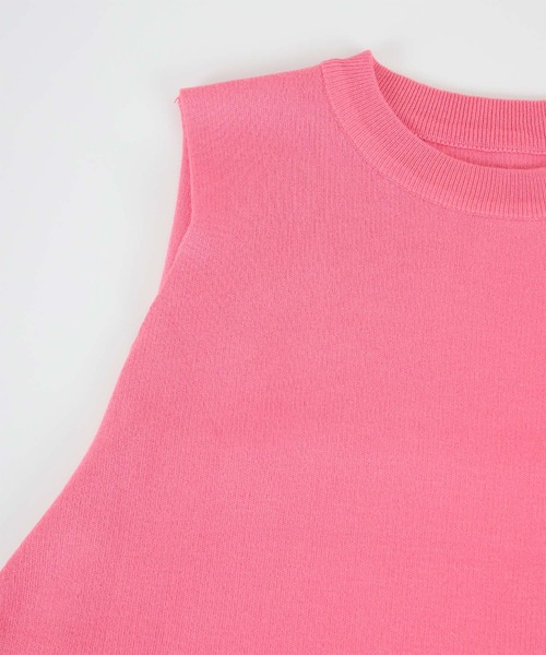 titivate(ティティベイト)の「肩タックノースリーブニットトップス(Tシャツ/カットソー・レディース・ブラック/ネイビー/ピンク/ライトベージュ・S/M/L)」の20枚目の写真