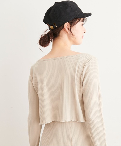 FREE'S MART（フリーズマート）の「短丈カーディガン＆キャミワンピースセット（ワンピース・レディース・ブラック/グレー/イエロー・SMALL/MEDIUM）」の9枚目の写真