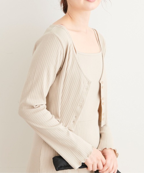 FREE'S MART（フリーズマート）の「短丈カーディガン＆キャミワンピースセット（ワンピース・レディース・ブラック/グレー/イエロー・SMALL/MEDIUM）」の10枚目の写真