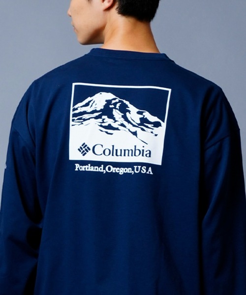 Columbia(コロンビア)の「columbia/コロンビア インペリアルパーク バックプリントロンT/スクエアロゴ 刺繍ロゴ/オーバーサイズ ロングスリーブTee PM0555(Tシャツ/カットソー・メンズ・ホワイト/ブラック×ホワイト/ネイビー×ホワイト/ホワイト系その他/ベージュ/グリーン系その他/ネイビー/カーキ/ベージュ系その他/ブラック×ブルー・M/S/XL/XS/XXL/L)」の10枚目の写真