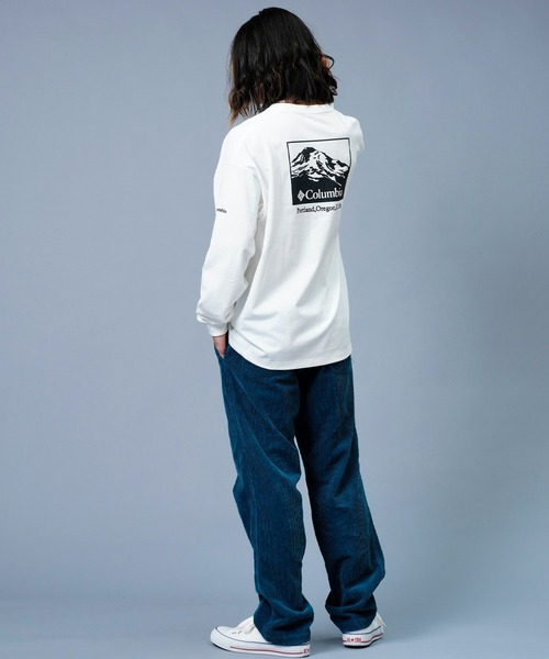 Columbia(コロンビア)の「columbia/コロンビア インペリアルパーク バックプリントロンT/スクエアロゴ 刺繍ロゴ/オーバーサイズ ロングスリーブTee PM0555(Tシャツ/カットソー・メンズ・ホワイト/ブラック×ホワイト/ネイビー×ホワイト/ホワイト系その他/ベージュ/グリーン系その他/ネイビー/カーキ/ベージュ系その他/ブラック×ブルー・M/S/XL/XS/XXL/L)」の15枚目の写真
