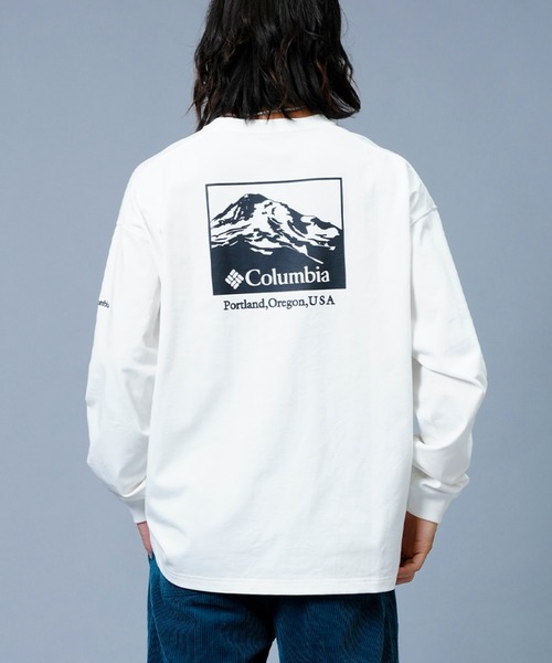 Columbia(コロンビア)の「columbia/コロンビア インペリアルパーク バックプリントロンT/スクエアロゴ 刺繍ロゴ/オーバーサイズ ロングスリーブTee PM0555(Tシャツ/カットソー・メンズ・ホワイト/ブラック×ホワイト/ネイビー×ホワイト/ホワイト系その他/ベージュ/グリーン系その他/ネイビー/カーキ/ベージュ系その他/ブラック×ブルー・M/S/XL/XS/XXL/L)」の11枚目の写真