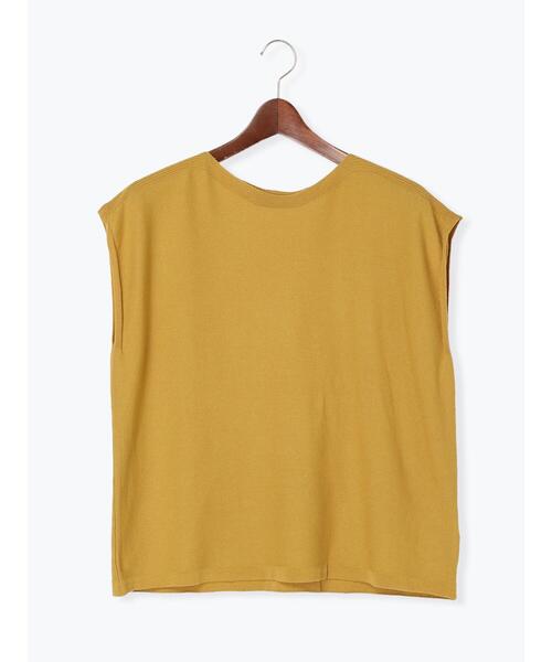 Te chichi TERRASSE（テチチテラス）の「ボートネックフレンチスリーブニット（ニット/セーター・レディース・ネイビー/グレー/マスタード・ﾌﾘ-）」の10枚目の写真