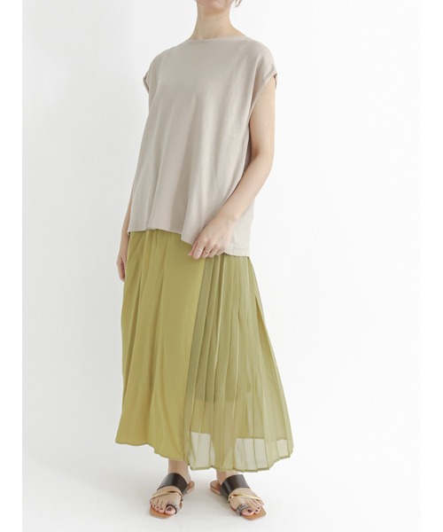 Te chichi TERRASSE（テチチテラス）の「ボートネックフレンチスリーブニット（ニット/セーター・レディース・ネイビー/グレー/マスタード・ﾌﾘ-）」の18枚目の写真