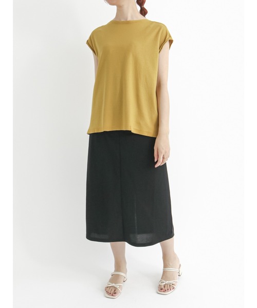 Te chichi TERRASSE（テチチテラス）の「ボートネックフレンチスリーブニット（ニット/セーター・レディース・ネイビー/グレー/マスタード・ﾌﾘ-）」の19枚目の写真