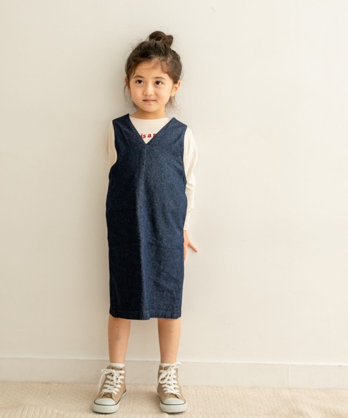 URBAN RESEARCH DOORS（アーバンリサーチドアーズ）の「『親子リンク』デニムジャンパースカート(KIDS)（ワンピース・キッズ・インディゴブルー/ブラック・105/120/135/150）」の17枚目の写真