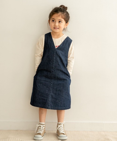 URBAN RESEARCH DOORS（アーバンリサーチドアーズ）の「『親子リンク』デニムジャンパースカート(KIDS)（ワンピース・キッズ・インディゴブルー/ブラック・105/120/135/150）」の15枚目の写真