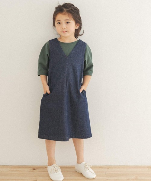 URBAN RESEARCH DOORS（アーバンリサーチドアーズ）の「『親子リンク』デニムジャンパースカート(KIDS)（ワンピース・キッズ・インディゴブルー/ブラック・105/120/135/150）」の13枚目の写真