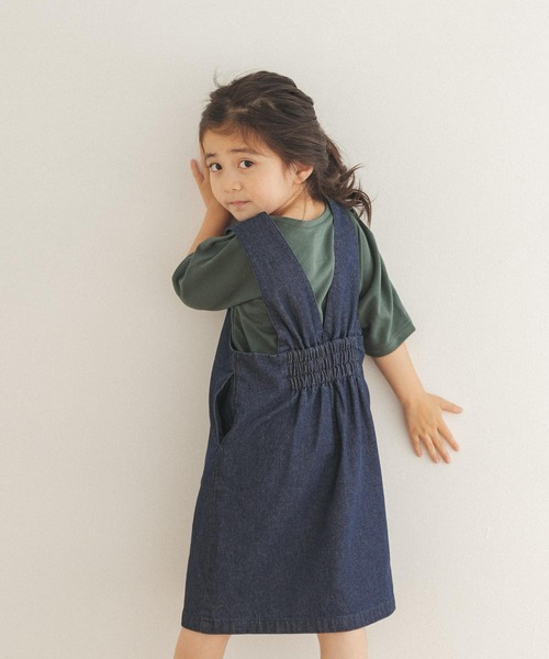 URBAN RESEARCH DOORS（アーバンリサーチドアーズ）の「『親子リンク』デニムジャンパースカート(KIDS)（ワンピース・キッズ・インディゴブルー/ブラック・105/120/135/150）」の10枚目の写真
