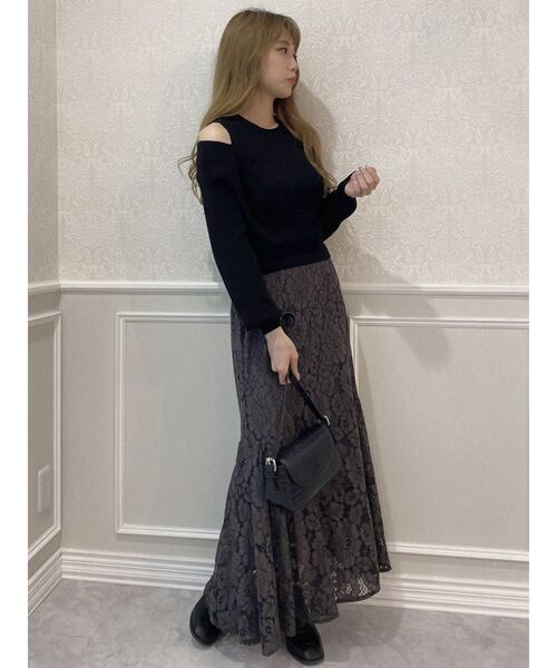 dazzlin(ダズリン)の「カシュクールニットプルオーバー(ニット/セーター・レディース・ブラック/ベージュ/ブラウン/グレー/モカ・FREE)」の13枚目の写真